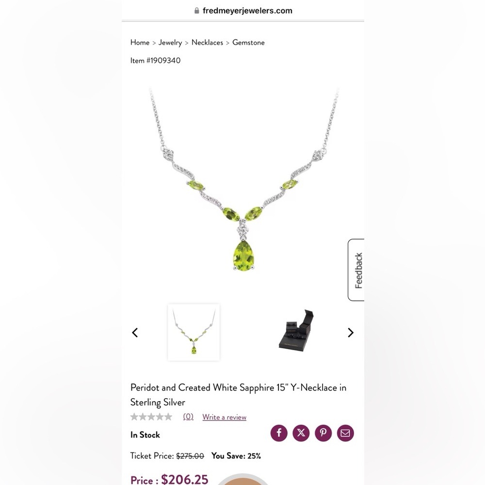 Fred Meyer Jewelry Beautiful Necklace & Earrings Box Set